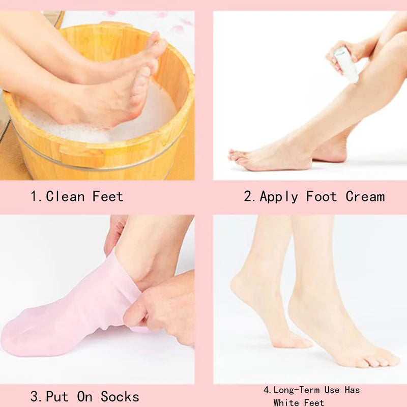 "Revitalize and Pamper Your Feet with Moisturizing Gel Heel Socks - Say Goodbye to Cracked Foot Skin!"