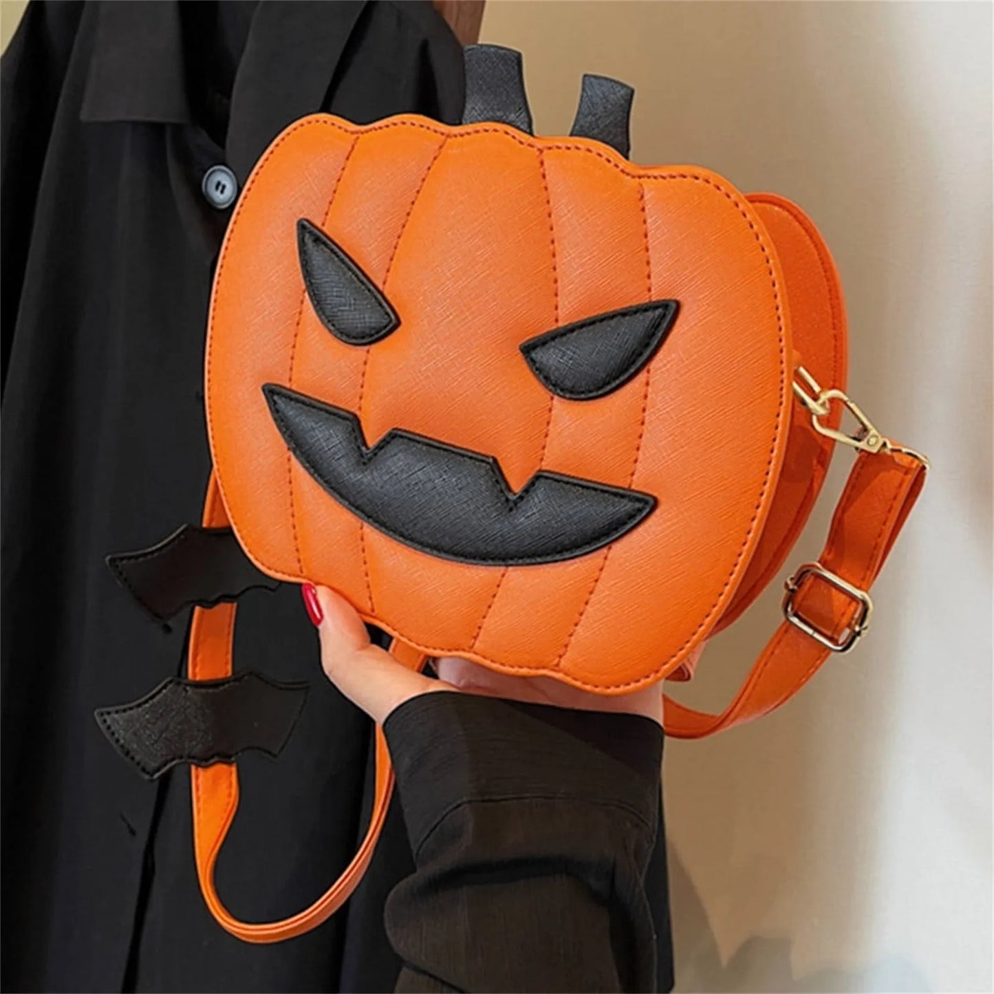 Enchanting Halloween Pumpkin Bag Devilish Style with Ghost Skull Accent Fashion Purse for Women & Girls